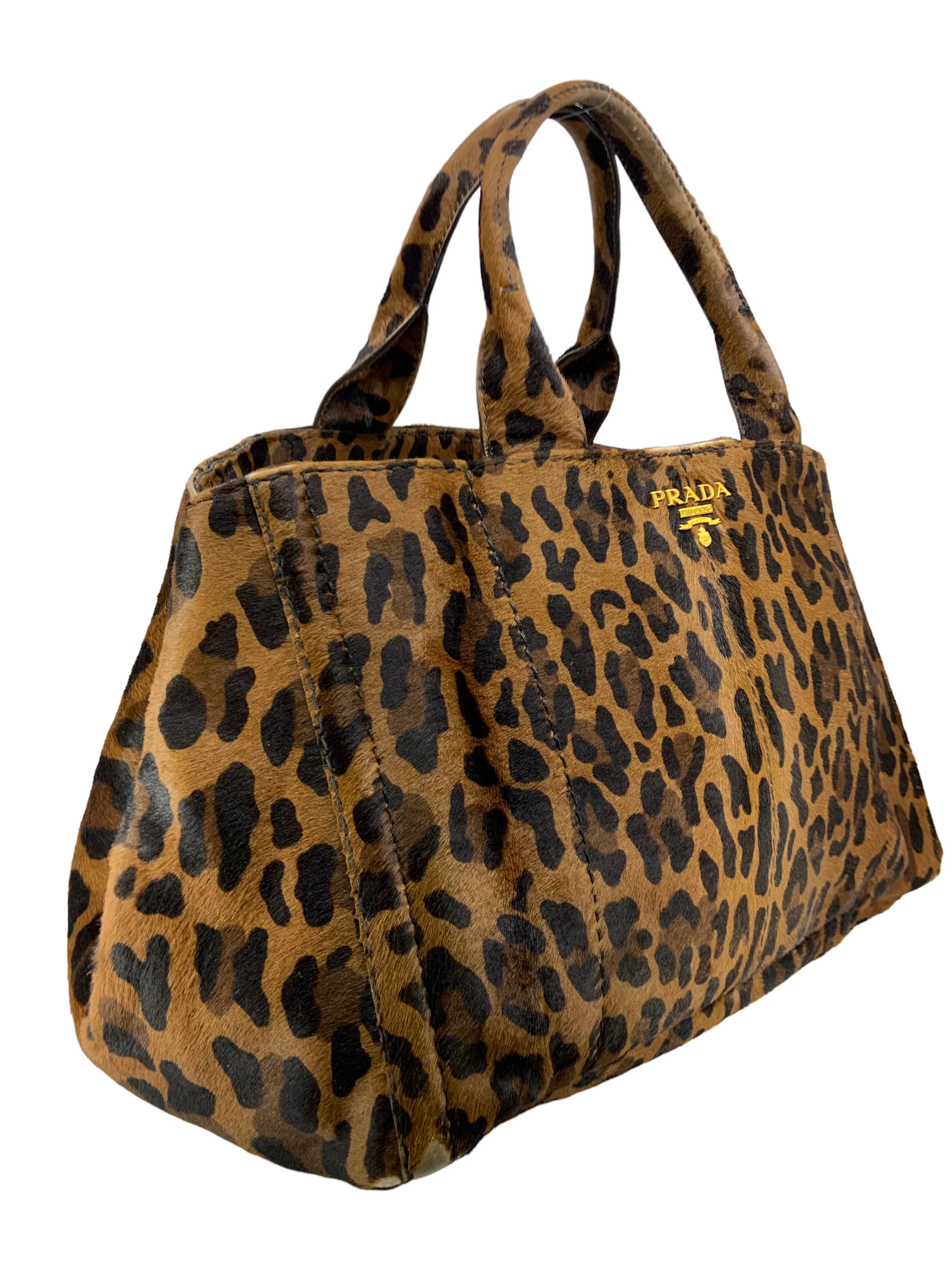 Stylish PRADA Large Tote Bag in Exquisite Cavallino Calf Hair