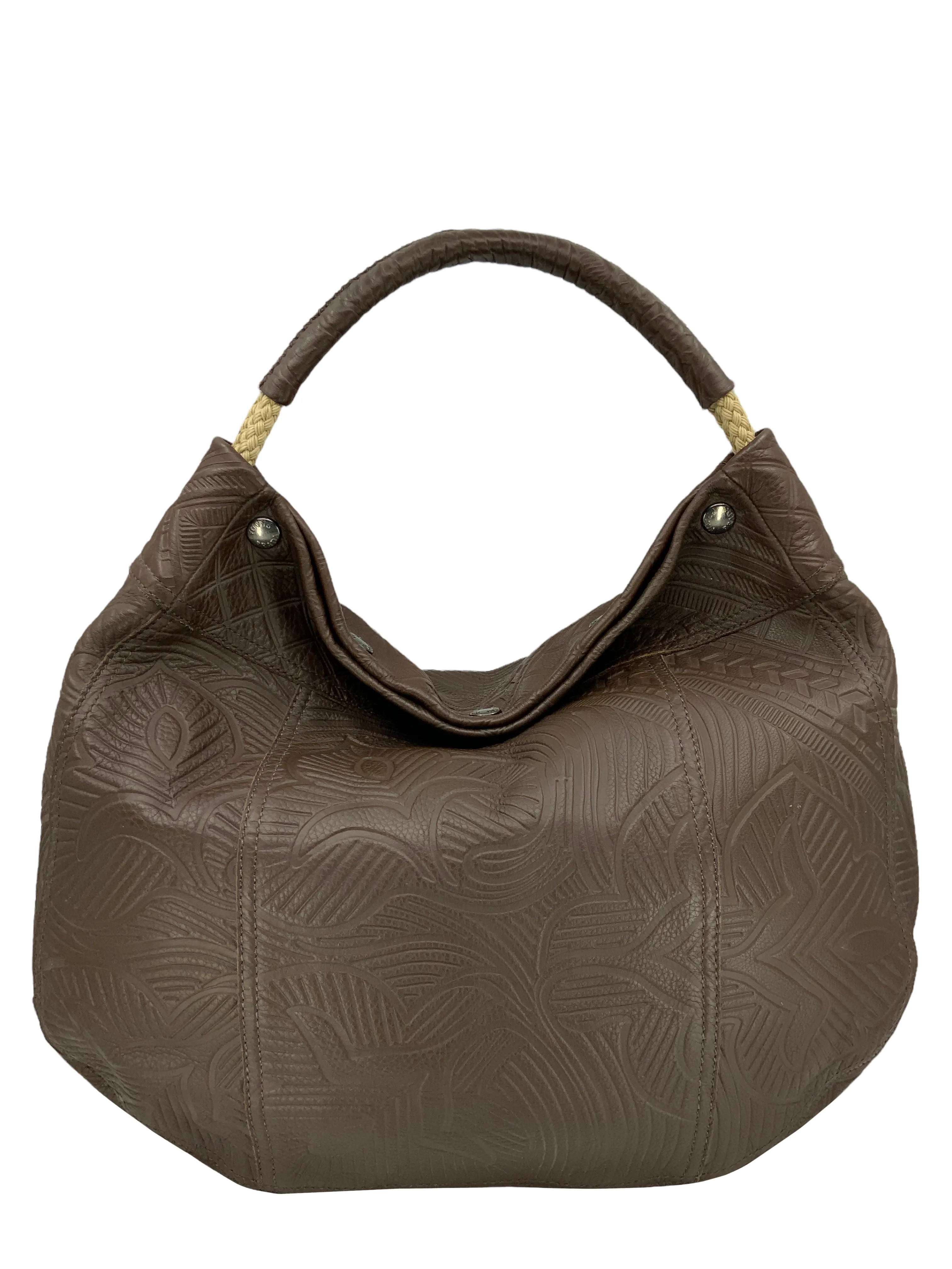 Prada Embossed Leather Large Hobo Bag