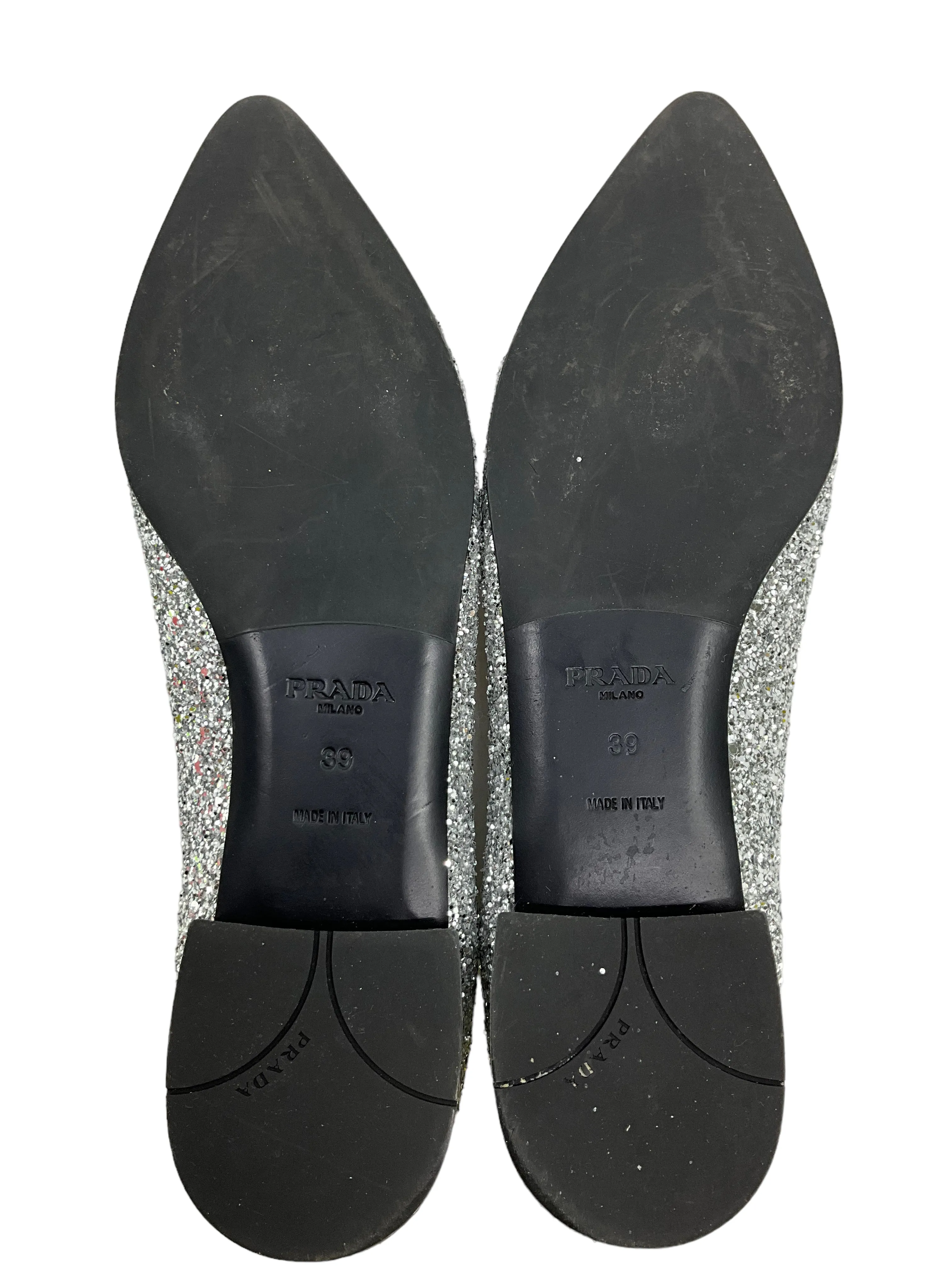 Prada Glitter Ballet Flats Size 9