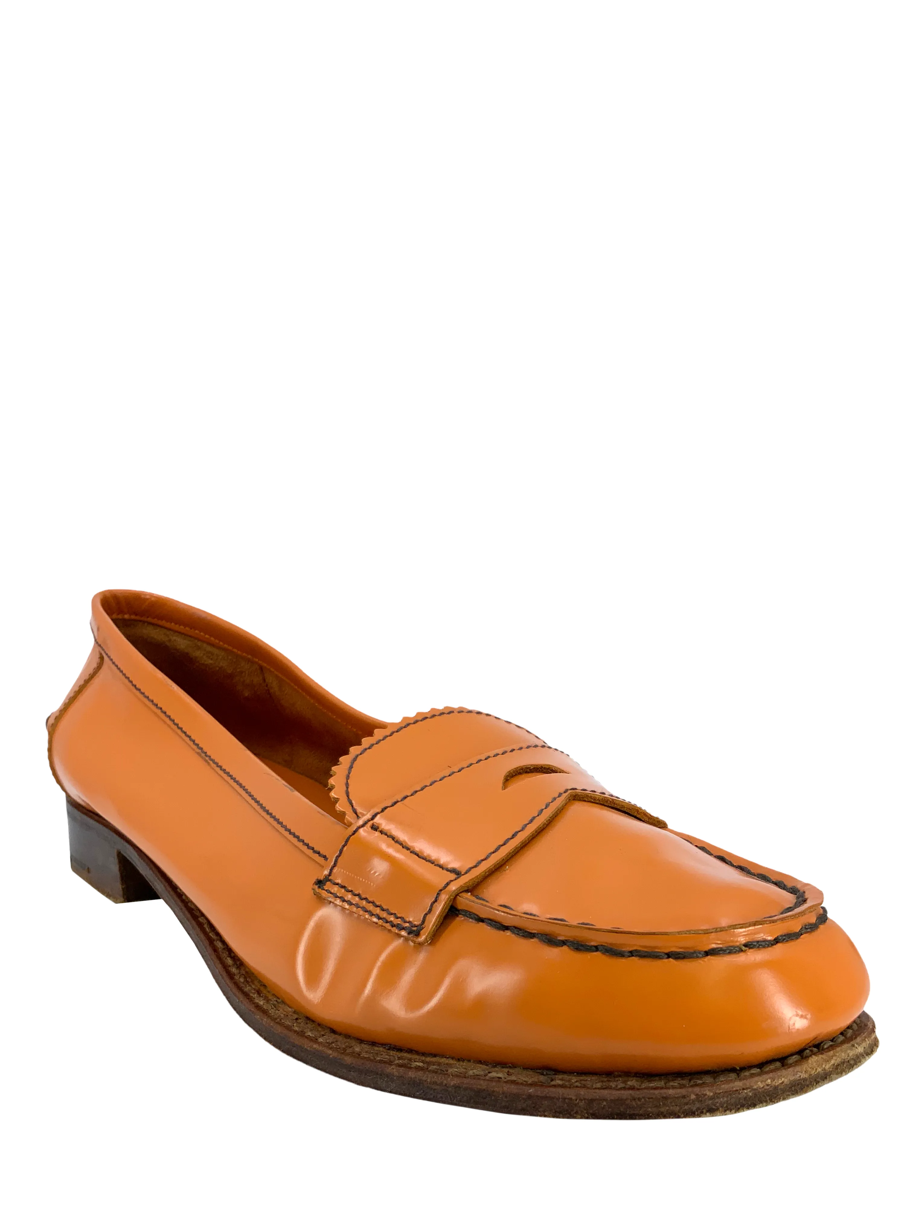 PRADA Leather Penny Loafer Pumps Size 8