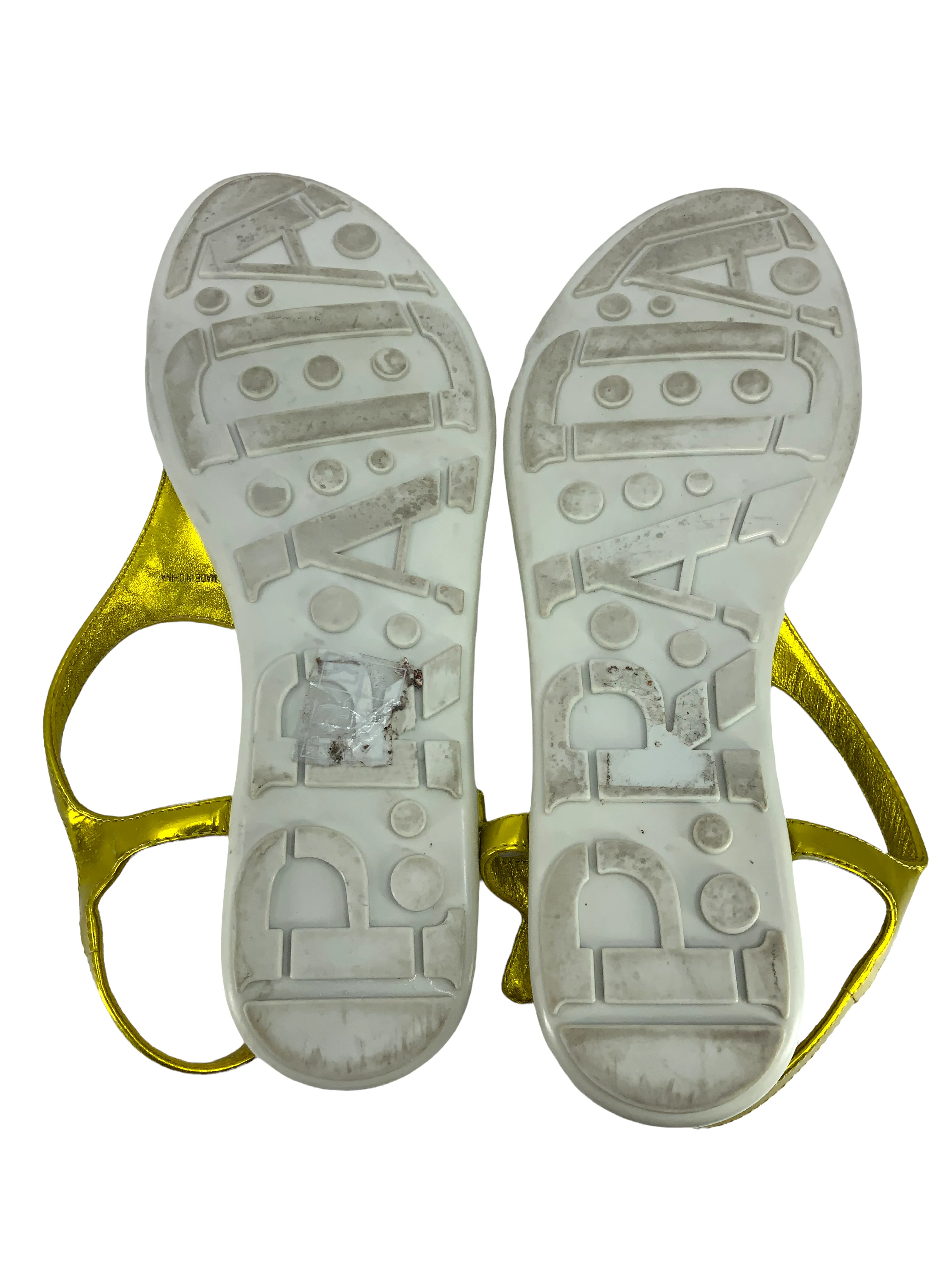 PRADA Metallic Leather Logo Thong Sandals Size 8