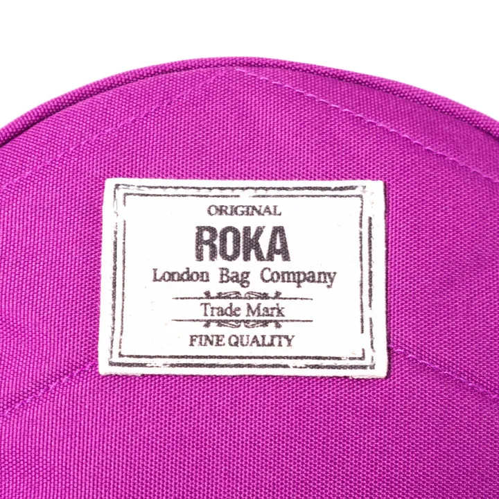 Roka Paddington B Violet Recycled Canvas Crossbody Bag - Small