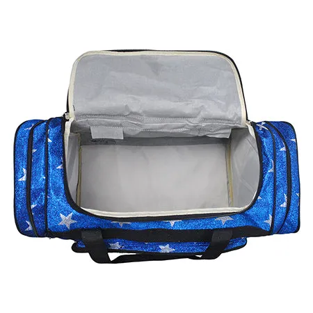 Royal Blue Glitter Super Star NGIL Canvas 23 Duffle Bag