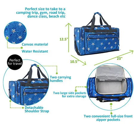 Royal Blue Glitter Super Star NGIL Canvas 23 Duffle Bag