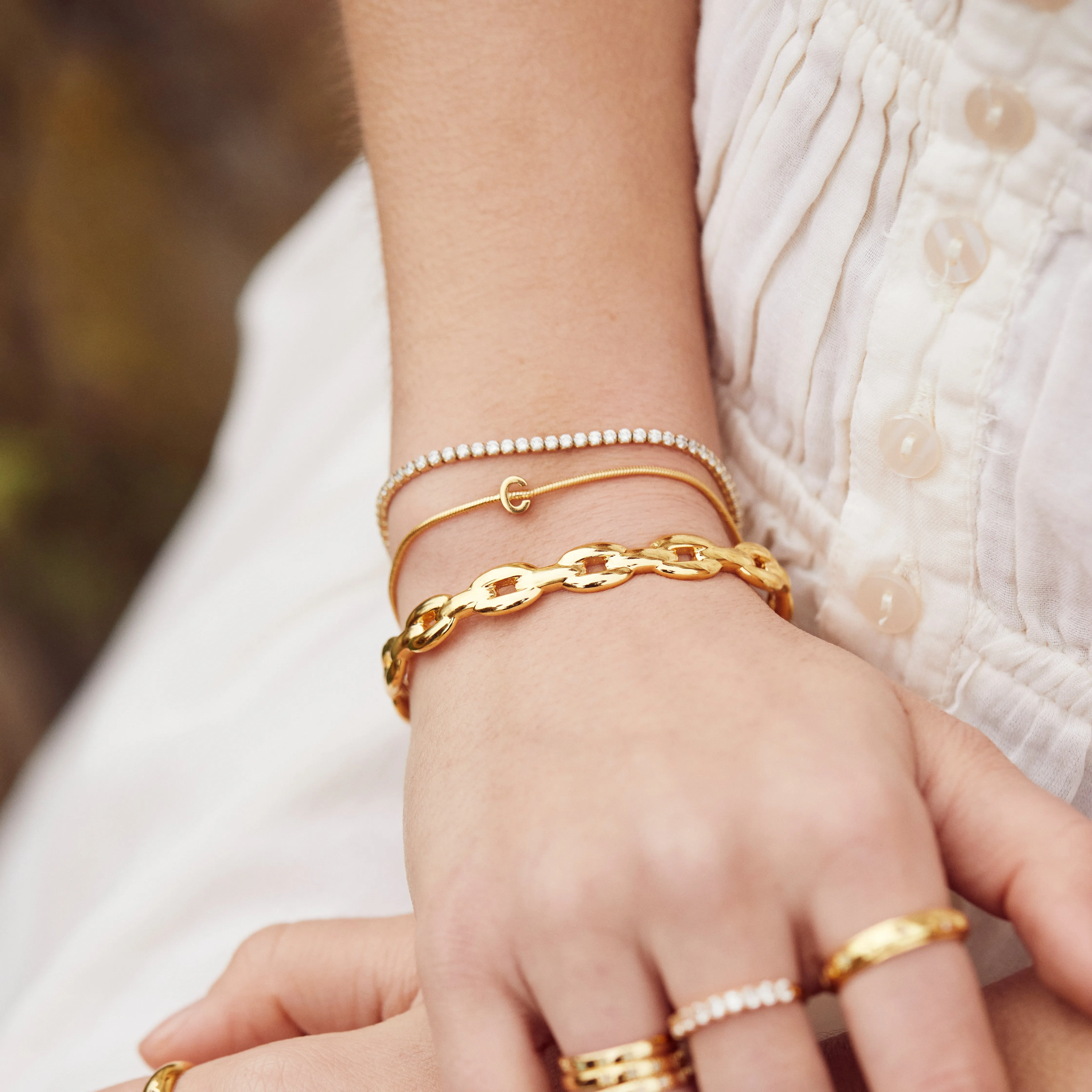 Slinky initial Bracelet