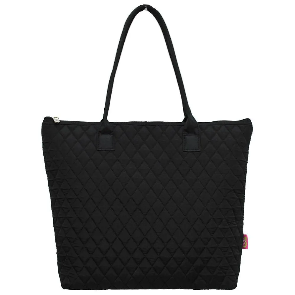 Solid Black NGIL Quilted Tote Bag