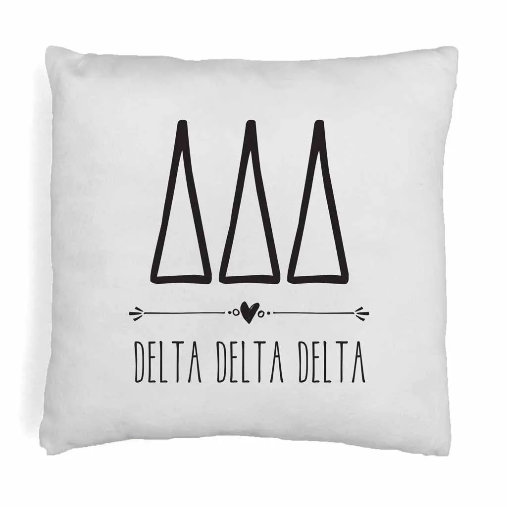 Sorority Pillow Cover - Greek Letters and Name Design