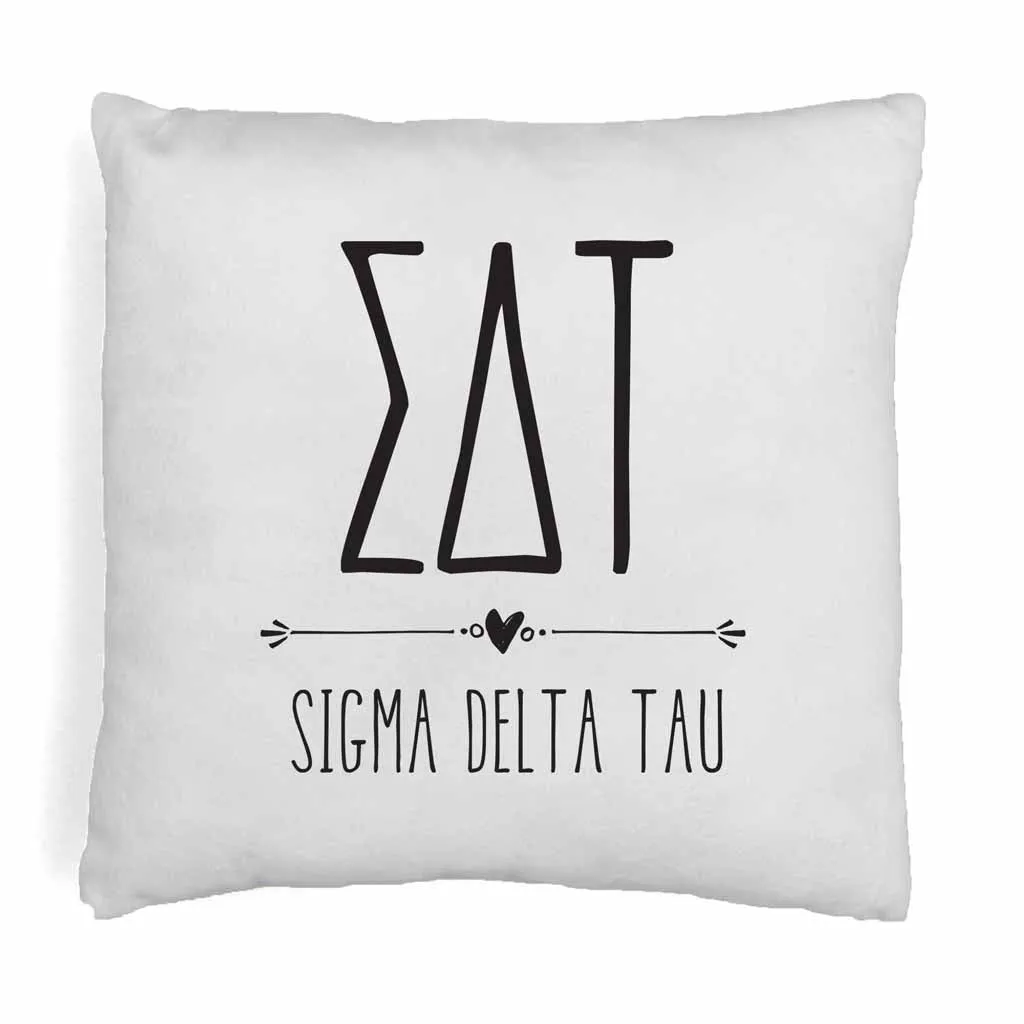 Sorority Pillow Cover - Greek Letters and Name Design