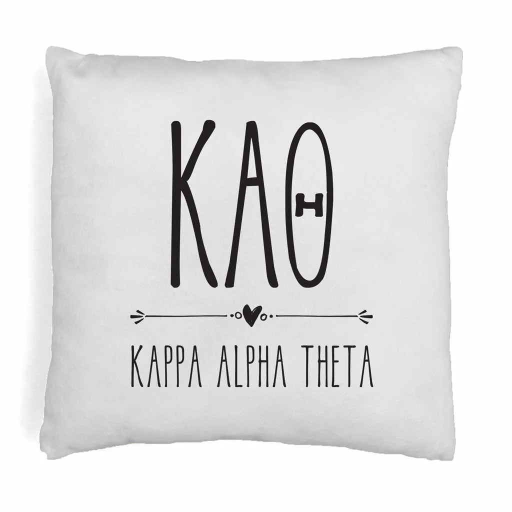 Sorority Pillow Cover - Greek Letters and Name Design