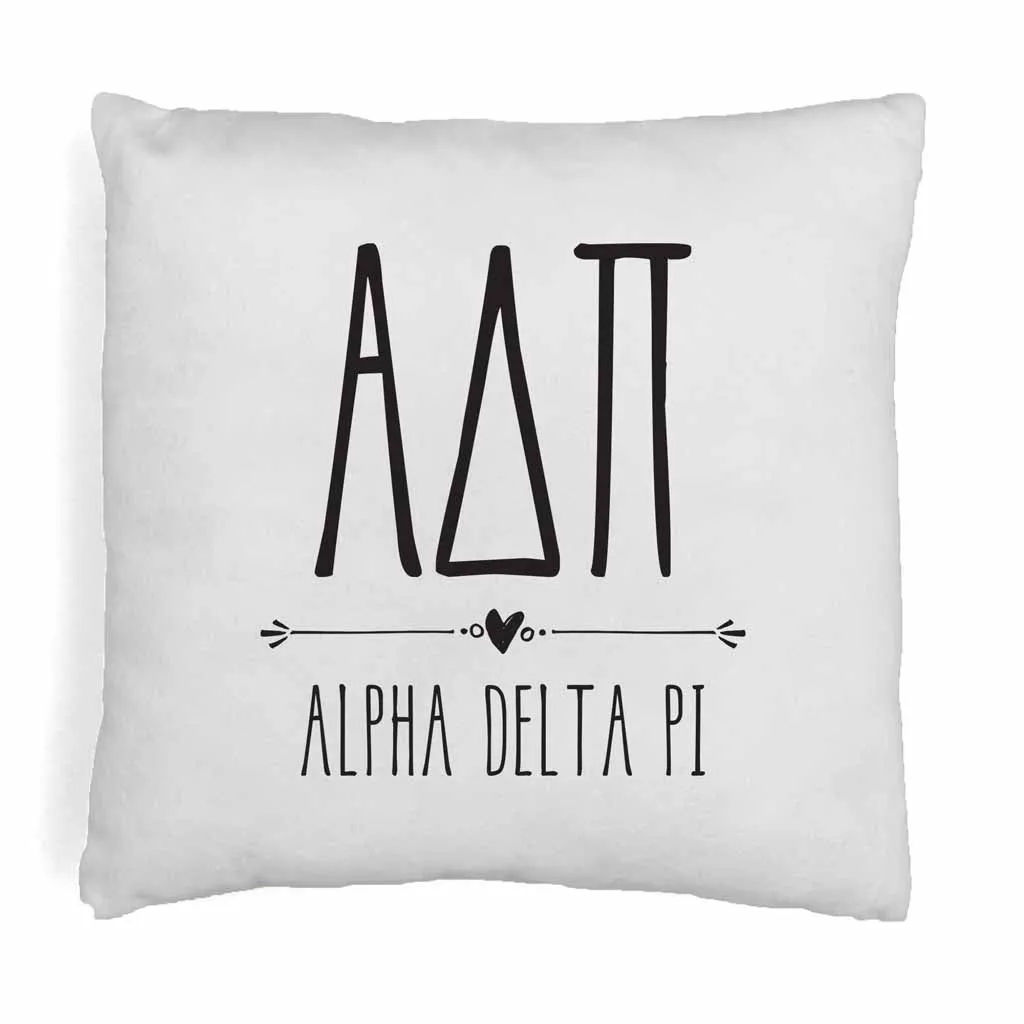 Sorority Pillow Cover - Greek Letters and Name Design