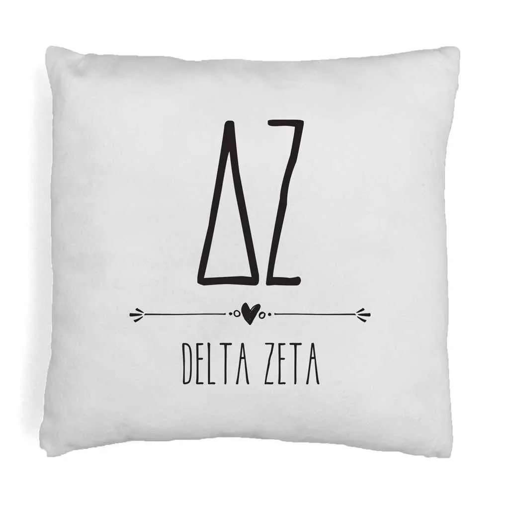 Sorority Pillow Cover - Greek Letters and Name Design