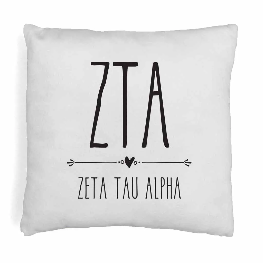 Sorority Pillow Cover - Greek Letters and Name Design