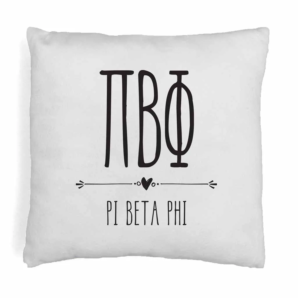 Sorority Pillow Cover - Greek Letters and Name Design