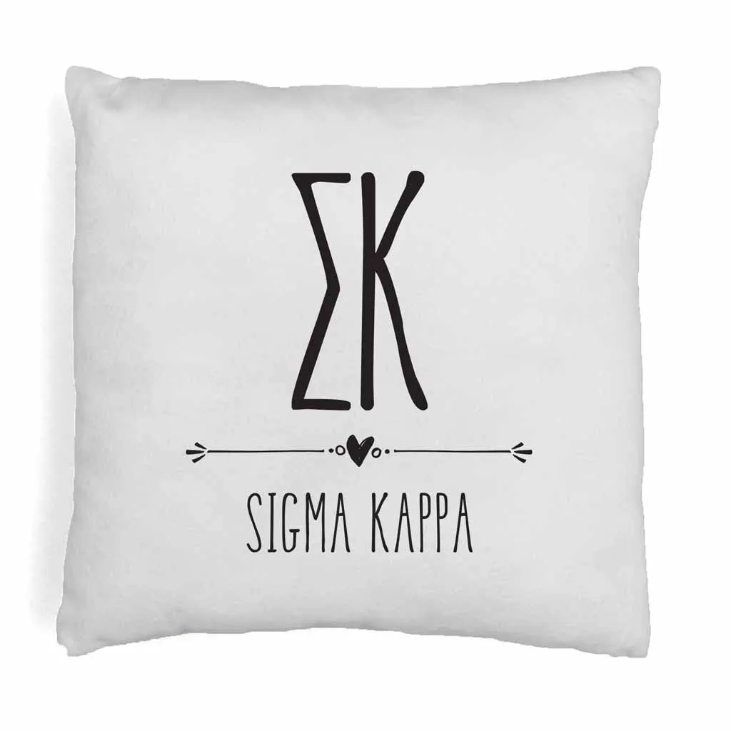 Sorority Pillow Cover - Greek Letters and Name Design