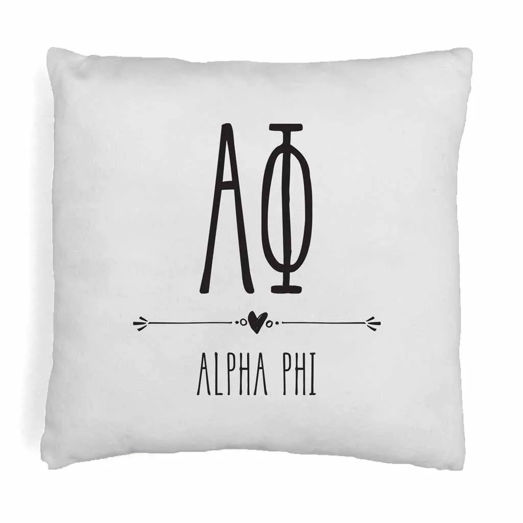 Sorority Pillow Cover - Greek Letters and Name Design