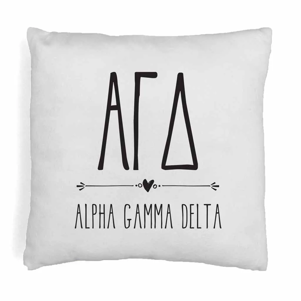 Sorority Pillow Cover - Greek Letters and Name Design