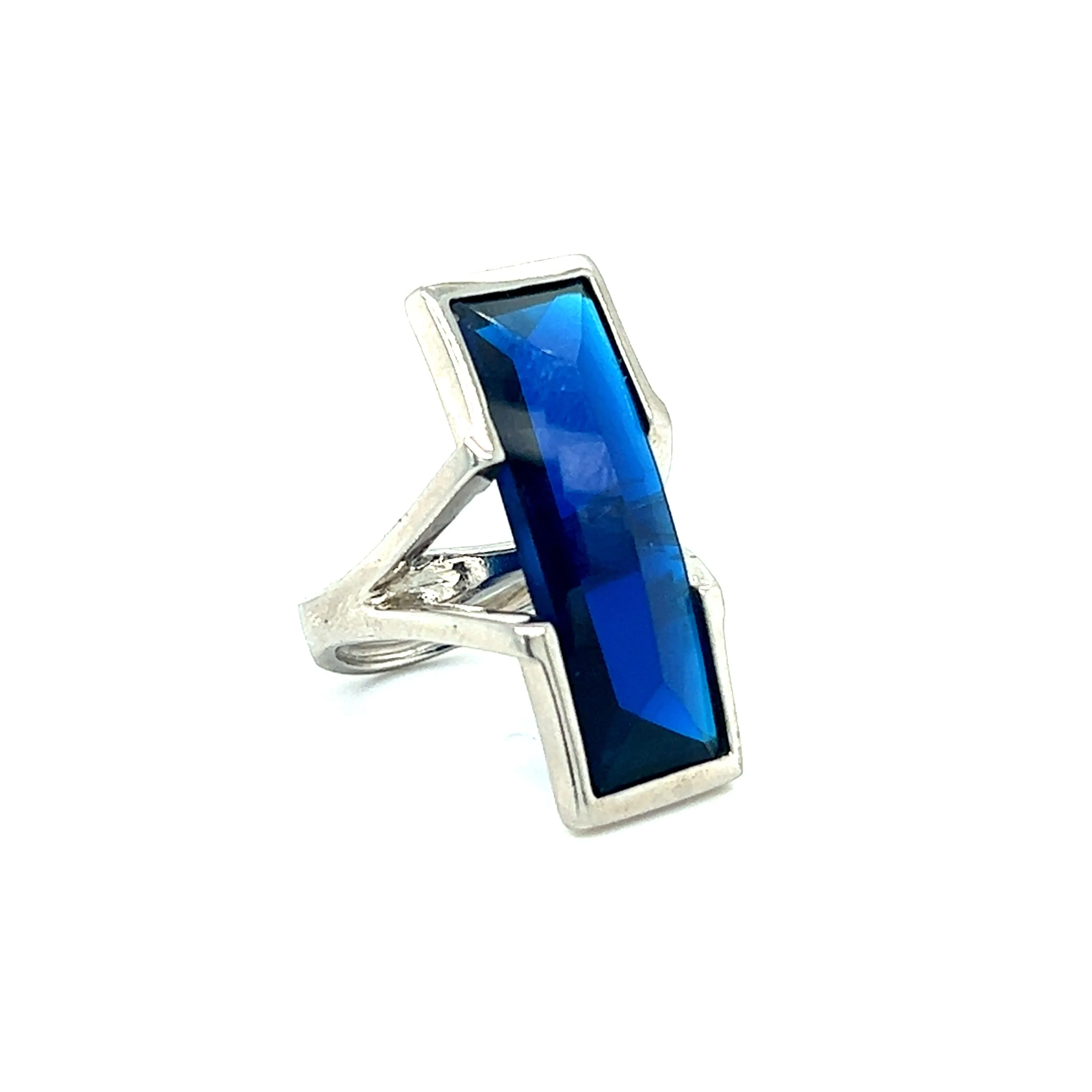 Sterling silver 925 dark blue ladys ring