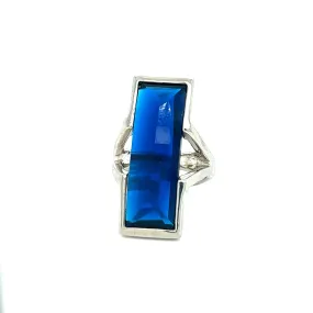 Sterling silver 925 dark blue ladys ring