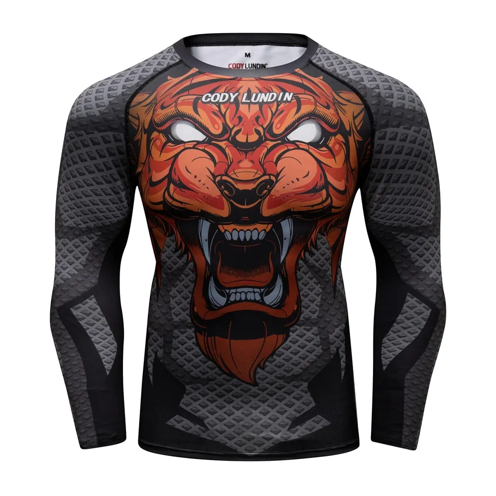 Tiger Compression 'My Jungle' Elite Long Sleeve Rashguard