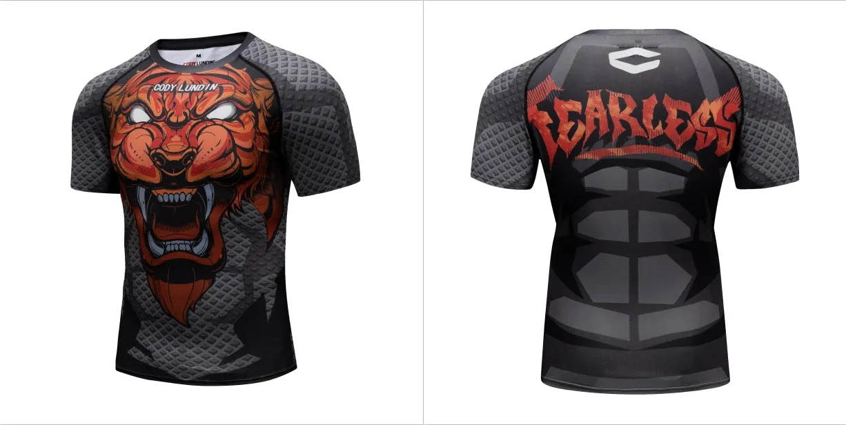 Tiger Compression 'My Jungle' Elite Short Sleeve Rashguard