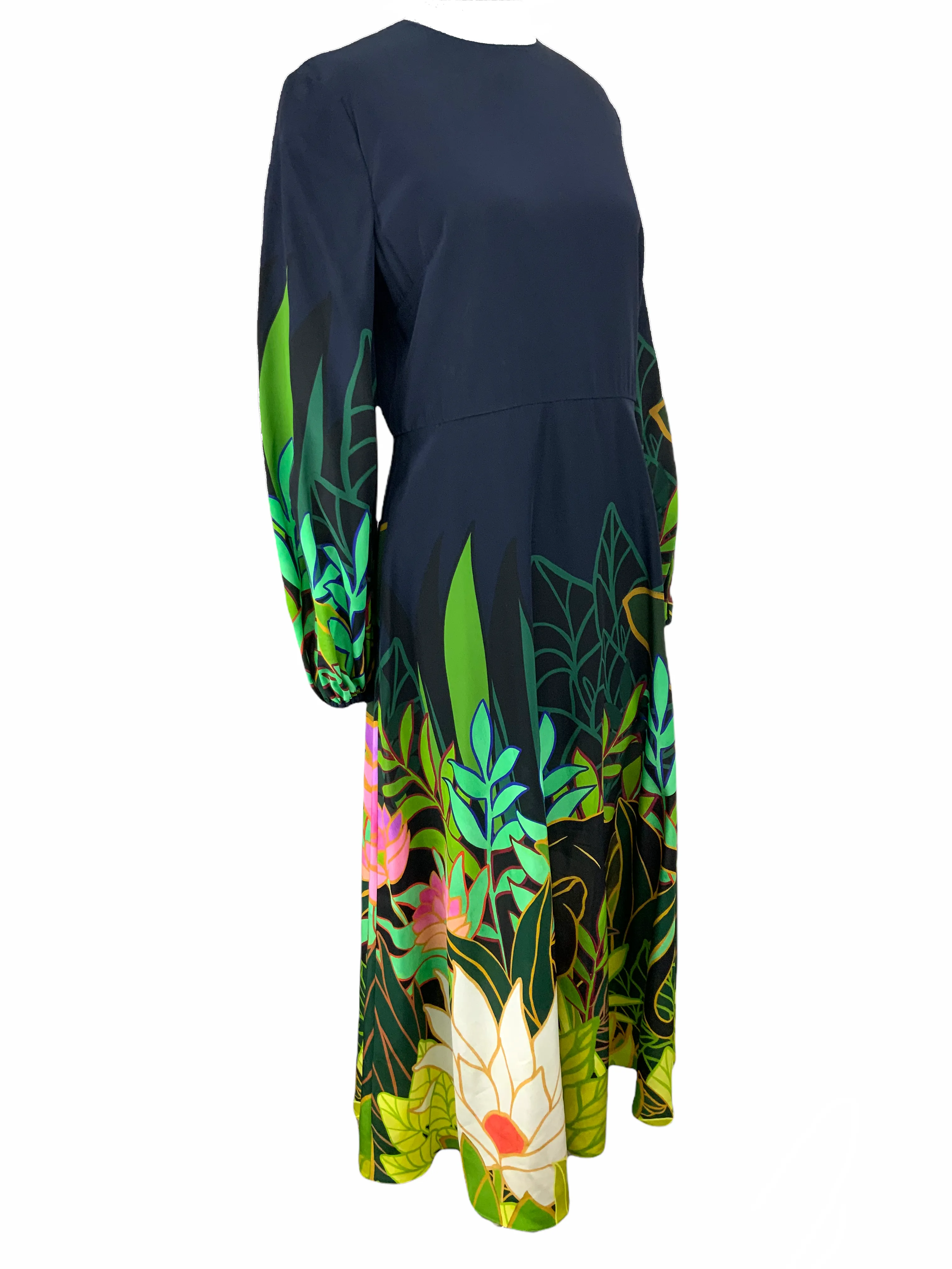 Luxurious Valentino Panther in the Jungle Printed Silk Dress - Size L