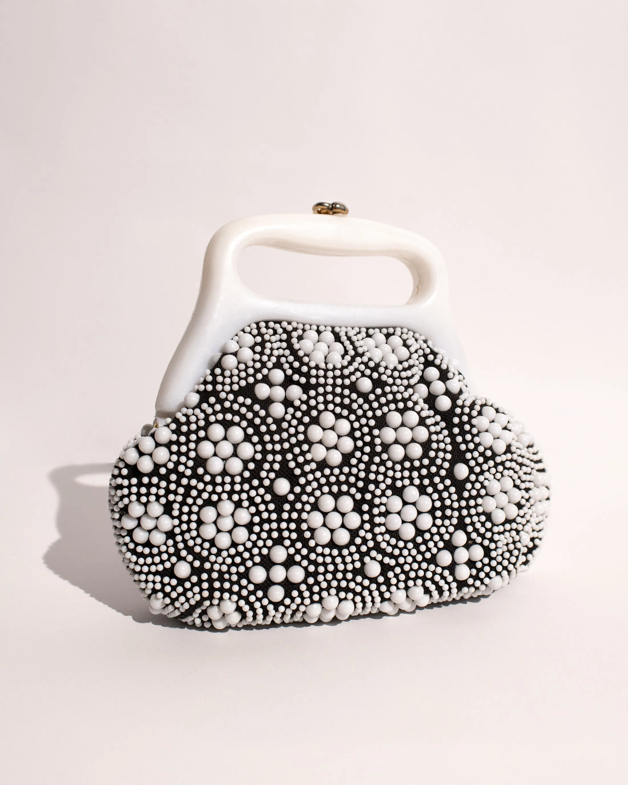 Vintage 1950 Floral Bubble Bead Bag