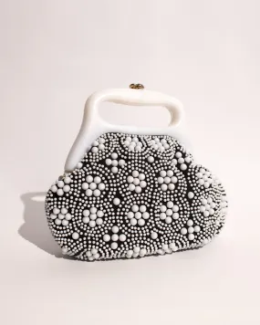 Vintage 1950 Floral Bubble Bead Bag