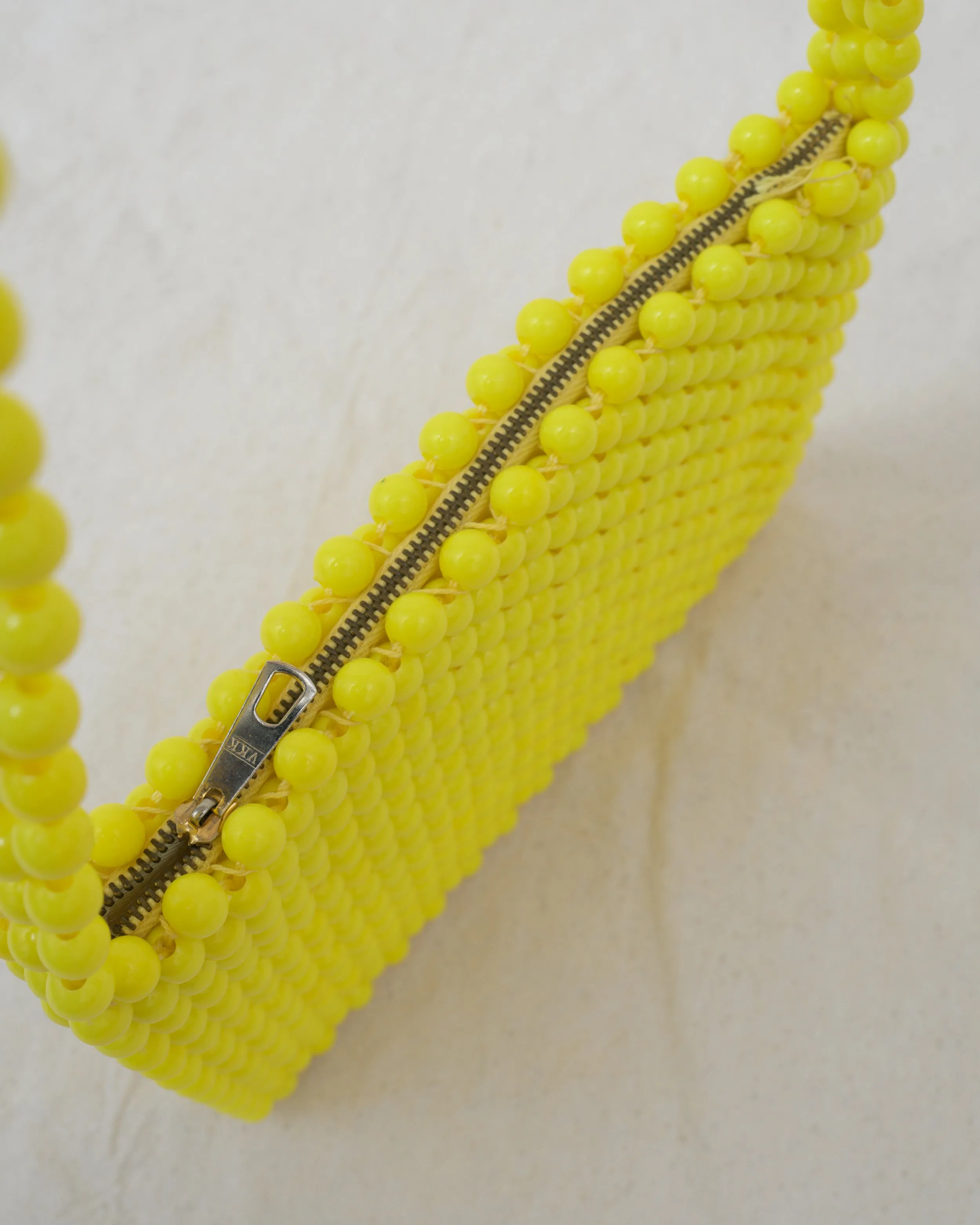 Vintage 1960 Yellow Beaded Bag