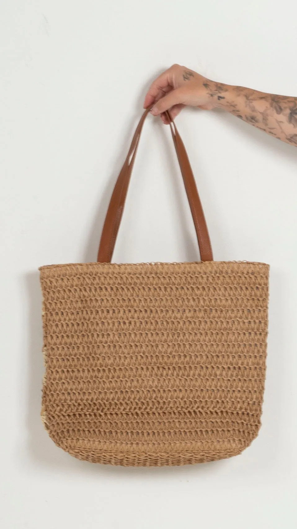 Woven Square Pattern Tote